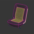 Modern Sleek Office Chair With Leather Striped Backrest And Seat Cushion