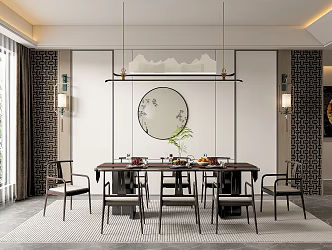 New Restaurant Dining Table and Chair 3d model