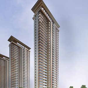 Modern residential area cornice high-rise residential building 3d model