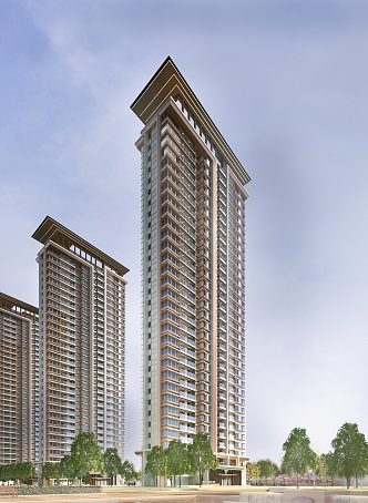 Modern residential area cornice high-rise residential building 3d model