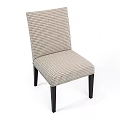 Modern Houndstooth Pattern Dining Chair With Dark Wooden Legs And Upholstered Seat