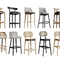 Modern Bar Stools With Various Designs Wooden Metal Frames And Upholstered Seats