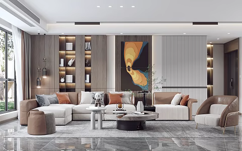 modern living room 3d model