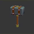 Hammer Warhammer Cartoon Hammer Magic Hammer Thor's Hammer Ancient Weapons Cold Weapons Medieval Items 3d model