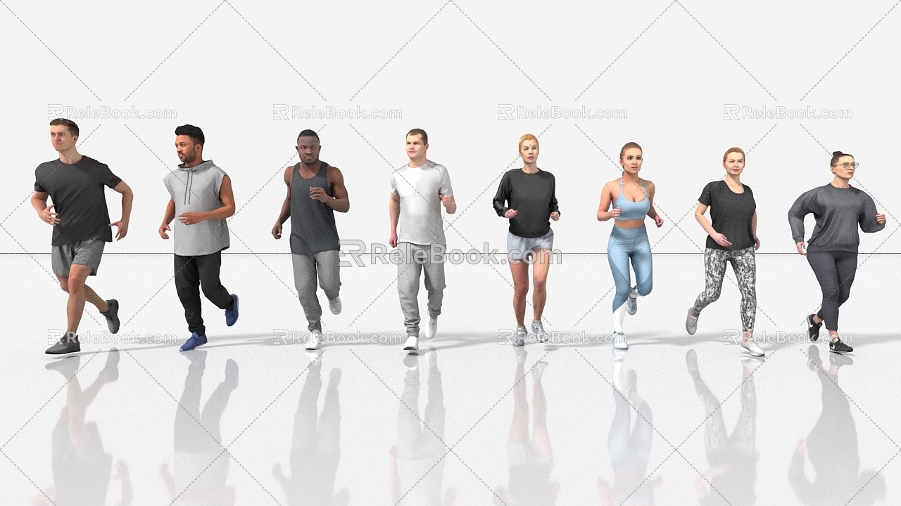 sports running fitness long-distance running exercise sports 3d model