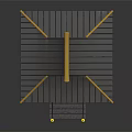 Traditional Japanese Pavilion 3D Model With Gray Roof Yellow Decorations Stairs And Railings