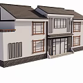 Rural Self Built House Exterior Design With White Walls Tiled Roof And Wooden Frames