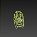 Futuristic Black Tactical Armor Plate With Intricate Geometric Patterns And Textured Surface 3d model