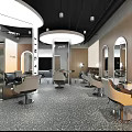 Modern Hair Beauty Salon Interior With Styling Chairs Mirrored Stations And Contemporary Lighting
