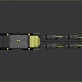 Vintage Horse Drawn Carriage With Yellow Decorative Details And Black Horses