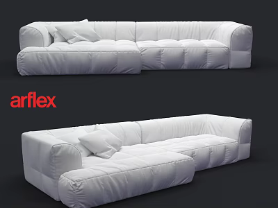Arflex White Sectional Sofa Modern Comfortable Upholstered Design With Plush Cushions 3d model