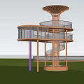 Modern Watchtower Flame Platform 3d model