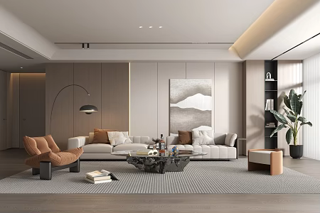 Modern Living Room Living Room Sofa Coffee Table Combination Simple Living Room Modern Simple Living Room 3d model