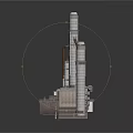 Industrial Building Structure With Two Tall Chimneys Metal Pipes And Platforms