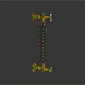 Industrial Vertical Control Valve with Blue Body Top Metal Handwheel and Bottom Connections