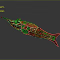 Vintage Cosmic Spaceship Model With Intricate Aerospace Structure And Craft Design