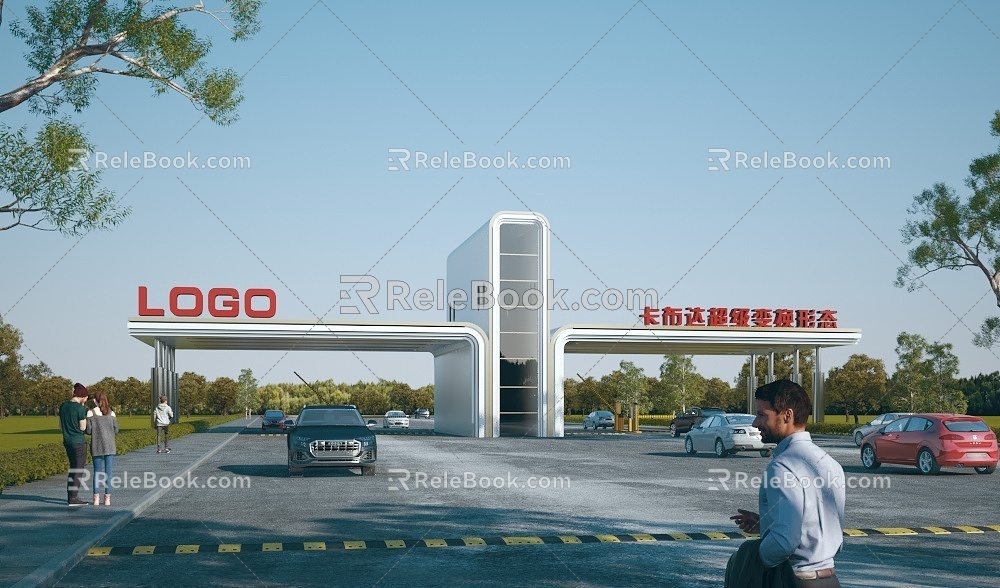 Modern Gate Gate Building Factory Gate Guard Recorder Room Gate Entrance Park Gate Gate Gate 3d model