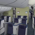 Commercial Passenger Airplane With Cockpit Economy Class First Class And 7 Color Paint Schemes