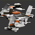 Orion Spacecraft 3D Model With White Orange Gray Modular Wings And Thrusters