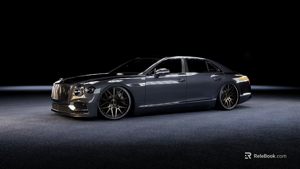 Metallic Gray Luxury Sedan Featuring Streamlined Body And Premium Alloy Wheels 3d model 