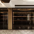 Elegant Modern Kitchen Sideboard With Glass Doors Wooden Frame And Wine Storage