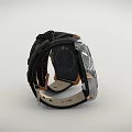 Modern Gold and Silver Watches With Black Dial And Leather Strap Design