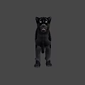 Realistic Black Panther Game Movie Character 3D Model on Green Background