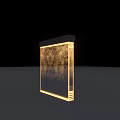 Three Modern Rectangular Decorative Lights With Illuminated Textured Panels And Warm Glow 3d model
