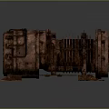 Industrial Mechanical Equipment With Green And Rusty Metal Components