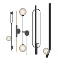 Modern Illuminated Wall Lamps With Spherical And Elongated Black White Designs