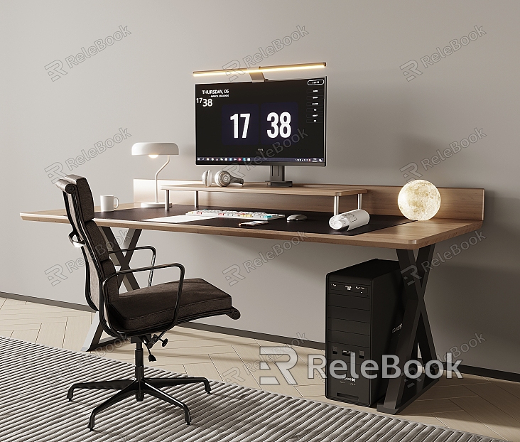 Modern desk and chair desk computer table and chair combination model