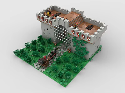 LEGO toy blocks European gate 3d model