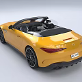 Yellow Mercedes AMG Convertible Sports Car with Black Soft Top and Sleek Design