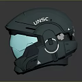 Sleek Futuristic UNSC Helmet in Teal Color with Transparent Visor and Modern Design