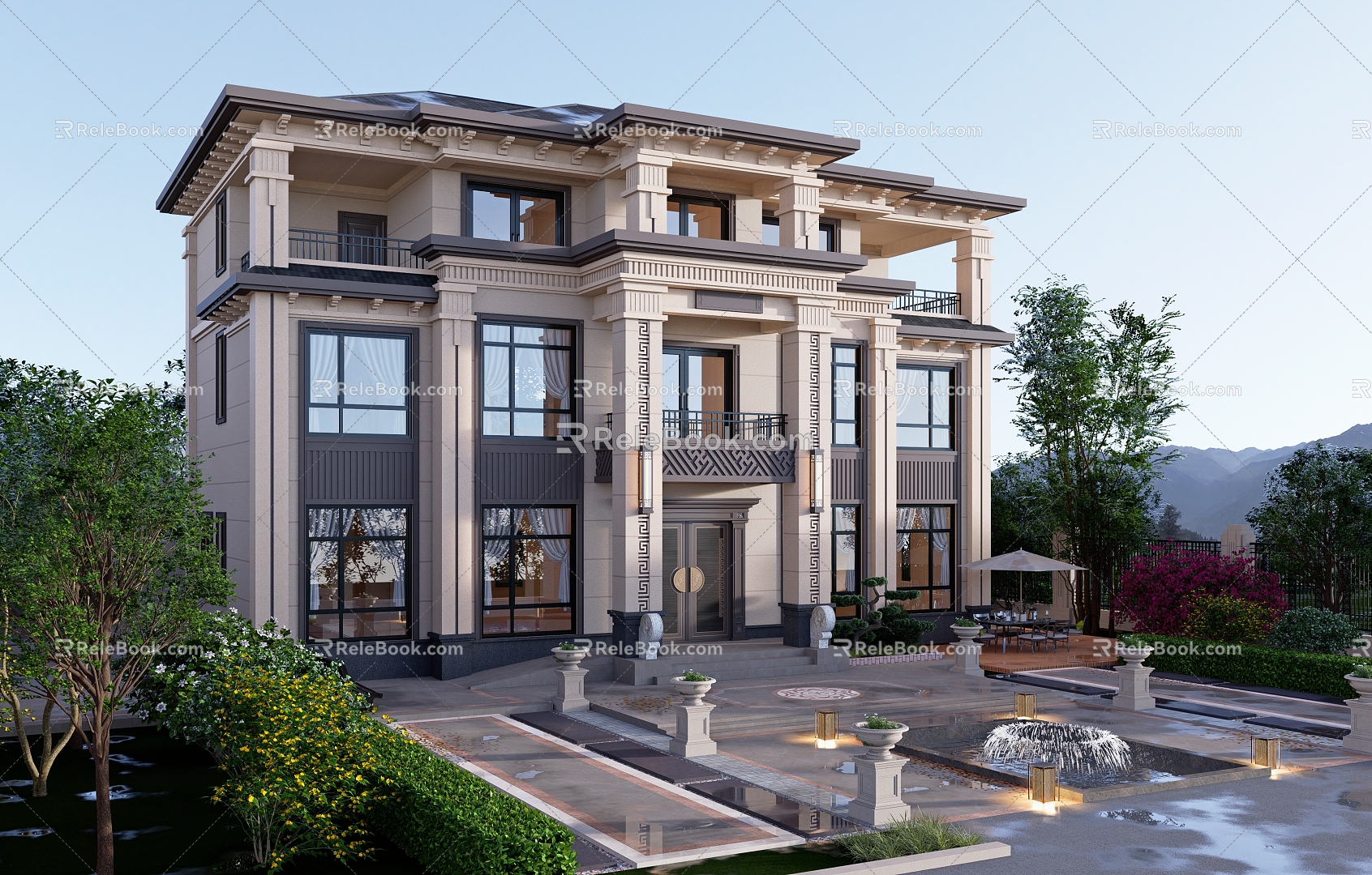 New Chinese Villa 3d model