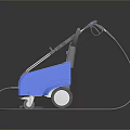 Portable Blue Electric Pressure Washer With Movable Wheels And Flexible Hose