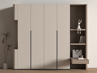 Modern Wardrobe Bedside Cabinet Integrated Cabinet Combination 3d model