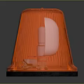 Modern Kitchen Cabinet Decorative Parts Transparent And Orange Plastic Elements 3d model