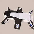Black And White Quadcopter Drone With Four Rotors And Frame Components 3d model