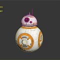BB-8 Robot Character With White And Orange Spherical Design And Dome Head