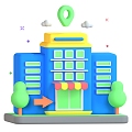 school building cartoon building single building 3d model