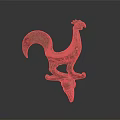 Ancient Bronze Rooster Sculpture With Detailed Artistic Carving And Traditional Design