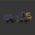 Yellow Cab Blue Bed Heavy Duty Dump Truck With Large Wheels For Construction