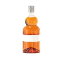 Fresh Orange Juice in Rounded Glass Bottle with Silver Cap and White Label