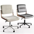 Modern Table and Chair Set with Fabric Leather Seats Wooden Frame and Wheels