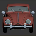 Red Vintage Beetle Car Model Featuring Classic Design And Shiny Red Exterior