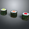 Fresh Colorful Maki Sushi Rolls With Different Toppings On Gray Background