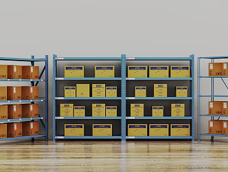 Shelf Lifting Shelf Express Shelf Storage Rack Carton 3d model