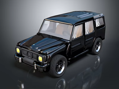 Black Classic Off Road Vehicle With Shiny Exterior And Stylish Design 3d model