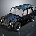 Black Classic Off Road Vehicle With Shiny Exterior And Stylish Design